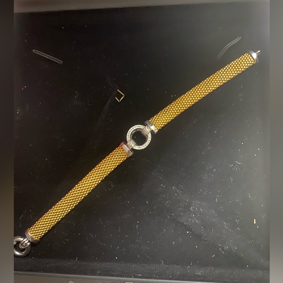 Diamond Ring Accent Mesh Necklace And Bracelet in Vermeil and Sterling Silver - Picture 5 of 6